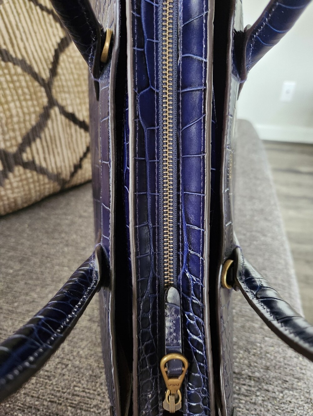 💙VERY HTF Polo Ralph Lauren💙 - Royal Blue Large Sloane Satchel Bag - Picture 12 of 16